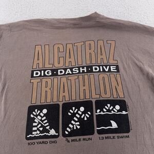 Vintage Alcatraz Triathlon Shirt Mens 2XL San Francisco Event Crazy Shirts 90s